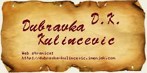 Dubravka Kulinčević vizit kartica